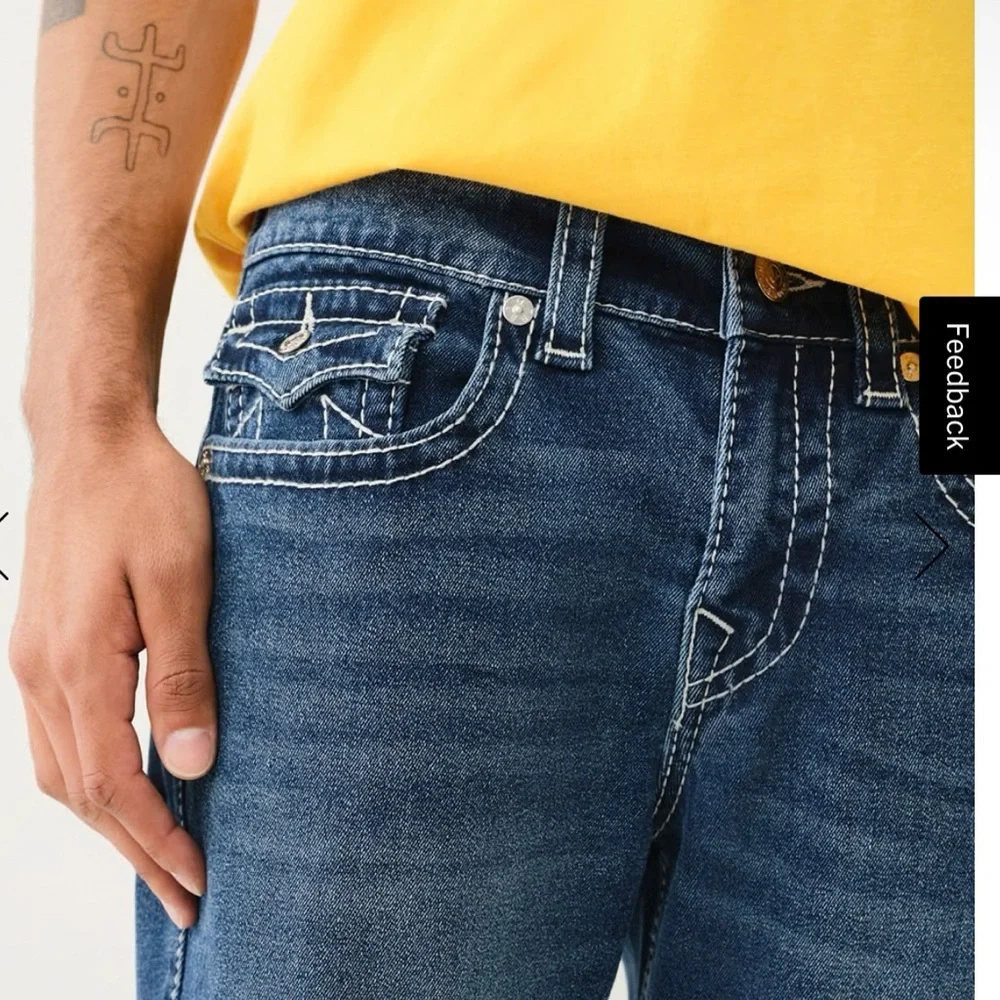 Men’s True Religion Geno Relaxed Slim Jeans Denim Streetwear Casual